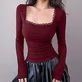 Women’s Ribbed Square Neck Puff Sleeve Top | Stretchable Regular Length for Girls & Women| Stylish Casual & Office Wear Top for Daily